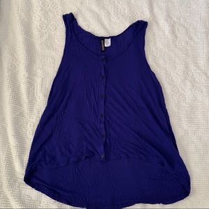 H&M Button Down Tank Top High Low
